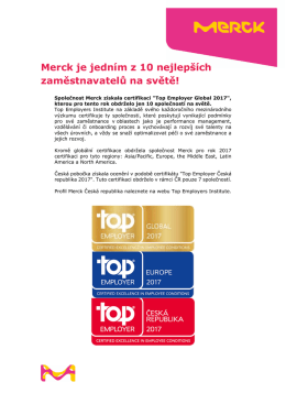 Merck je jedn&iacute;m z 10 nejlep&scaron;&iacute;ch zaměstnavatelů na světě!