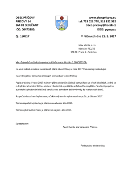 Poskytnutí informace dle zák. č. 106/1999 Sb.