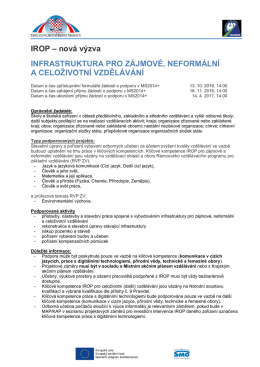Výzva č. 57 IROP - neformální vzdělávání