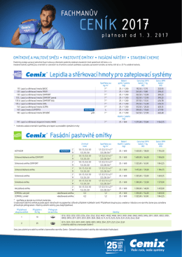 Cen&iacute;k od 1.3.2017