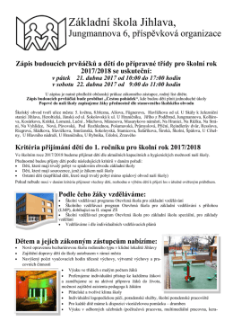 Zápis - informace - Základní škola Jihlava, Jungmannova 6