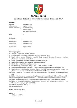 Zápis Rady obce č. 2/2017 ze dne 27.02.2017