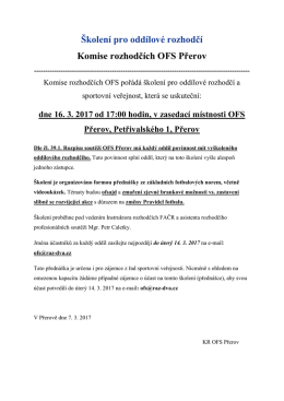 školení oddílových rozhodčích