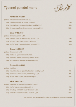 Týdenní polední menu - Hotel Šustr Nasavrky