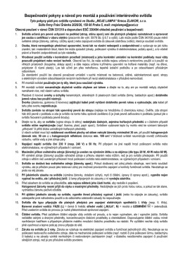 Bezpečnostní pokyny a návod pro montáž a používání interiérového