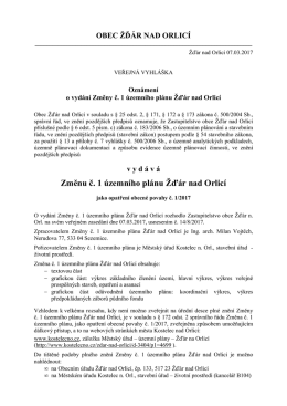 Změnu č. 1 územního plánu Žďár nad Orlicí