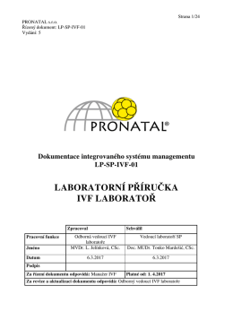 Laboratorní příručka - IVF laboratoř
