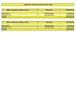 Rozdělení finančních prostředku - Program I.-VII.