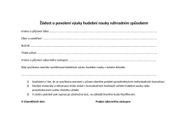 Žádost o povolení výuky hudební nauky náhradním způsobem