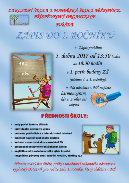 ZÁKLADNÍ ŠKOLA A MATEŘSKÁ ŠKOLA TĚŠKOVICE