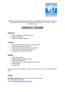 Inzerát – Pomocník operátora výrobní linky