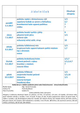Jídelníček 6. 3.