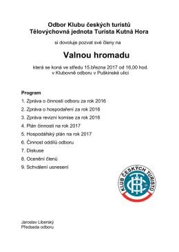 St&aacute;hnout - TJ TURISTA Kutn&aacute; Hora