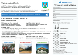 Vážení spoluobčané, chybí Vám hlášení místního
