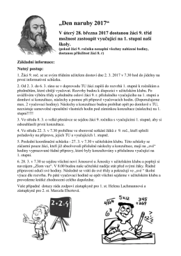 „Den naruby 2017“ V úterý 28. března 2017 dostanou žáci 9. tříd