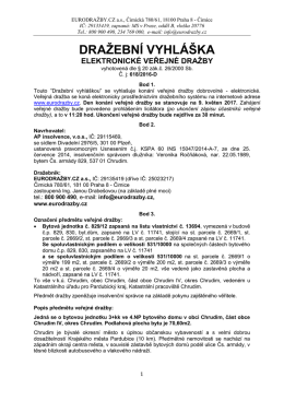dražba nemovitostí v k.ú. a okrese Chrudim, čj. 618