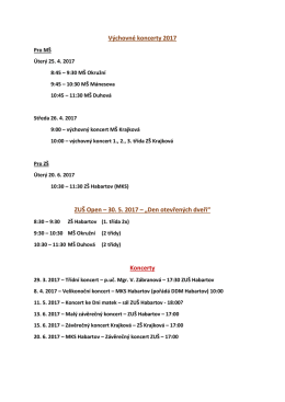 Výchovné koncerty 2017 ZUŠ Open – 30. 5. 2017 – „Den otevřených