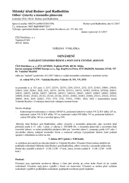 Oznámení, zahájení územního řízení a pozvání k ústnímu jednání