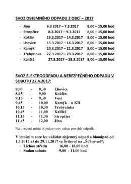svoz odpadu - mistni casti obce