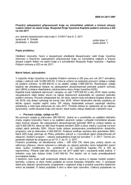 Finančn&iacute; zabezpečen&iacute; připravenosti kraje
