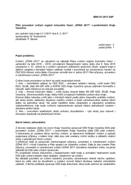 Plán provedení cvičení orgánů krizového řízení