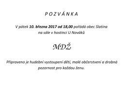 Pozvánka - MDŽ