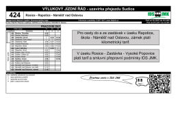 Jízdní řád linky 424x