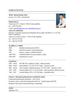 CV - Česká gastroenterologická společnost