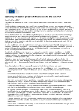 Společn&eacute; prohl&aacute;&scaron;en&iacute; u př&iacute;ležitosti Mezin&aacute;rodn&iacute;ho dne