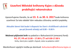 přerušení provozu 13. 3.