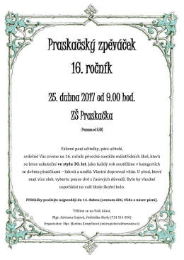 16. Praskačský zpěváček