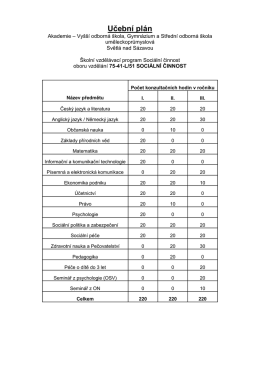 sociálka dálková - Akademie Světlá nad Sázavou