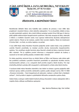 Zřizovatel a bezpečnost školy Neveklov 2017