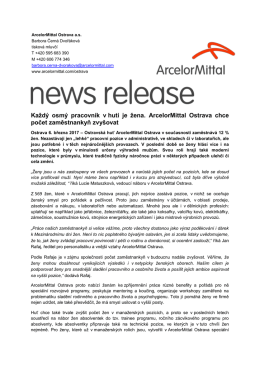 Každý osmý pracovník v huti je žena. ArcelorMittal Ostrava chce