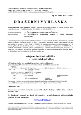 D R A Ž E B N Í V Y H L Á Š K A