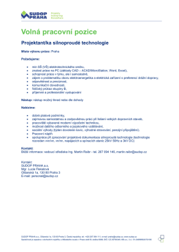 Nabídka pozice projektant silnoproudé techologie