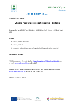 Ukázka reedukace českého jazyka - dyslexie