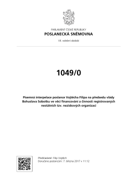 1049/0 - Poslaneck&aacute; sněmovna