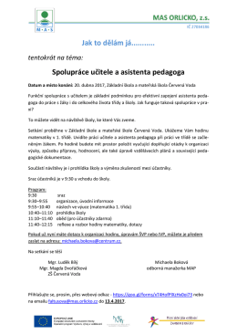 Spolupráce učitele a asistenta pedagoga