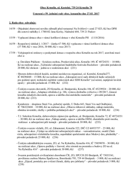Obec Krmelín, ul. Kostelní, 739 24 Krmelín 70 Usnesení z 59