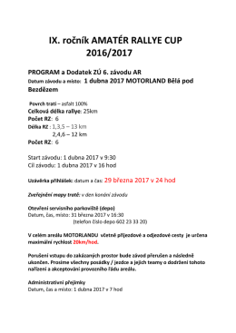 Program závodu - Amater Rallye
