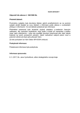 Odpověď dle z&aacute;kona č