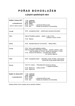 Aktuální pořad bohoslužeb Vloženo 5. 3. 2017