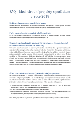 FAQ_Mezinarodni projekty_final - Grantov&aacute; agentura Česk&eacute; republiky