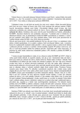 Vážení členové a chovatelé bišonků v Klubu chovatelů bišonků, z
