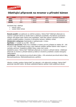 Produktové listy - Patina-Fala