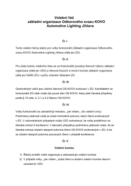 Volební řád - ZO OS KOVO Automotive Lighting Jihlava