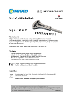 Otv&iacute;rač pl&aacute;&scaron;ťů hodinek Toolcraft