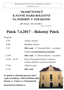 Pátek 7.4.2017 – Bolestný Pátek