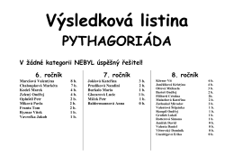 Výsledky zde ()